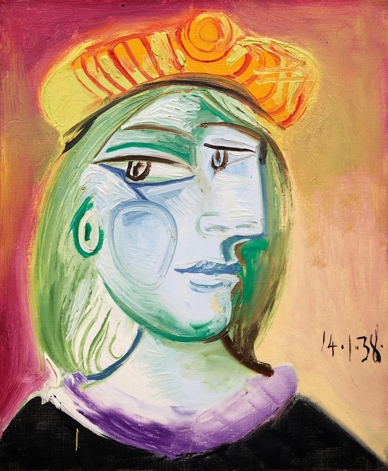 Femme au béret rouge-orange by Pablo Picasso
