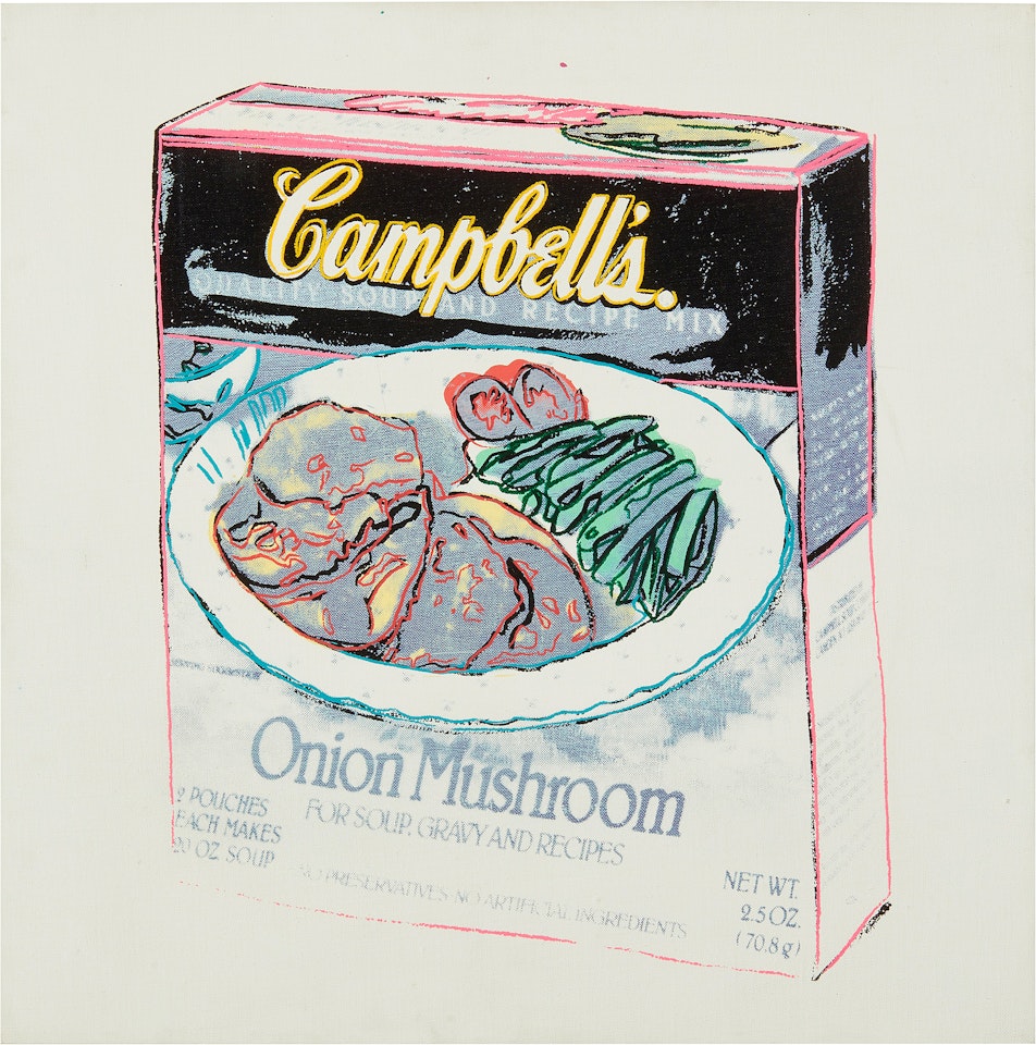 Campbell's Onion Mushroom Soup Box by Andy Warhol