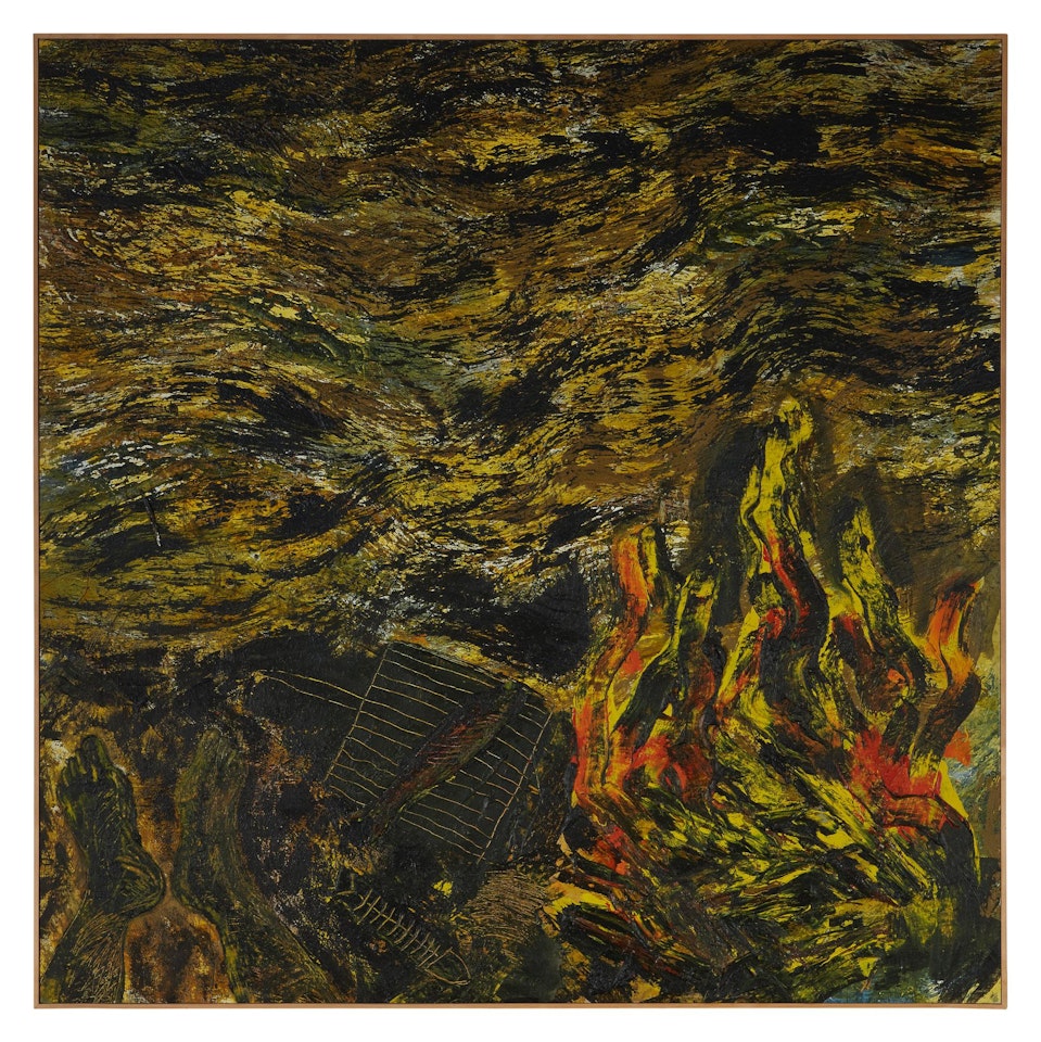 Feu, poisson, et pieds by Miquel Barcelo