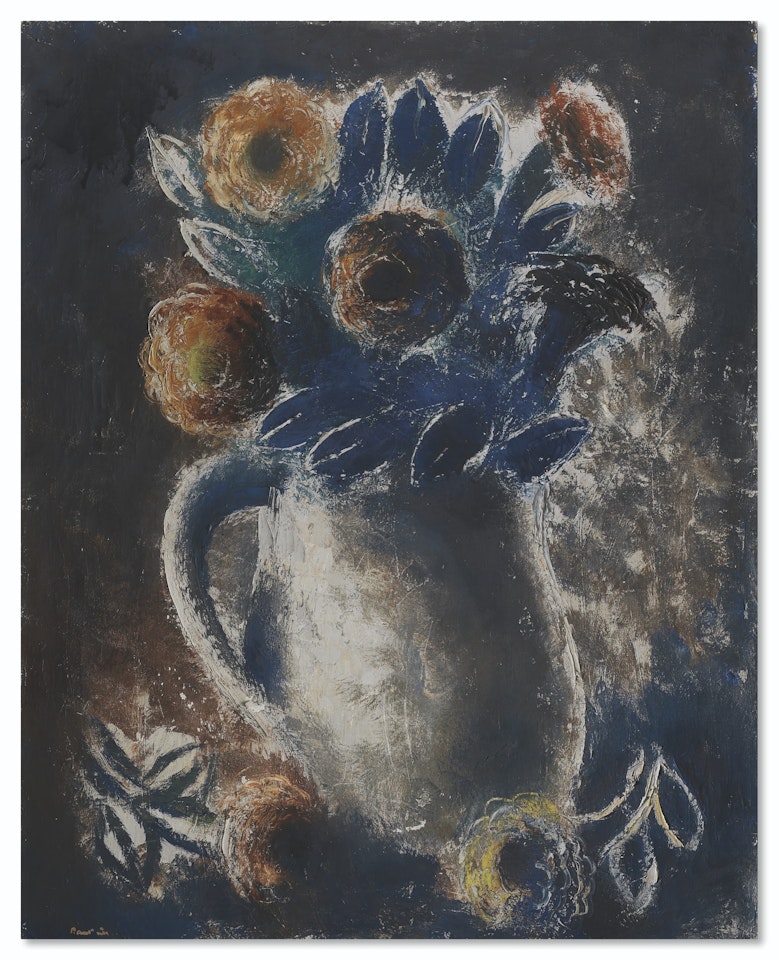 Le pot et les fleurs by Jean Fautrier