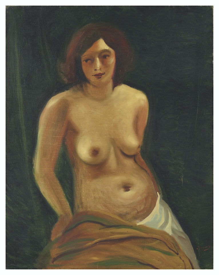 Buste de femme assise aux seins nus by Andre Derain
