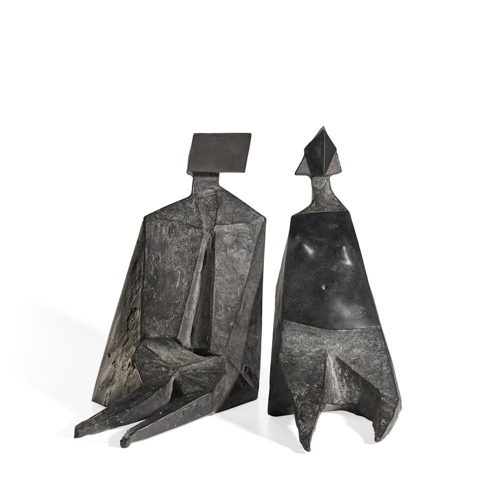 Pair of Sitting Figures XI by Lynn Chadwick