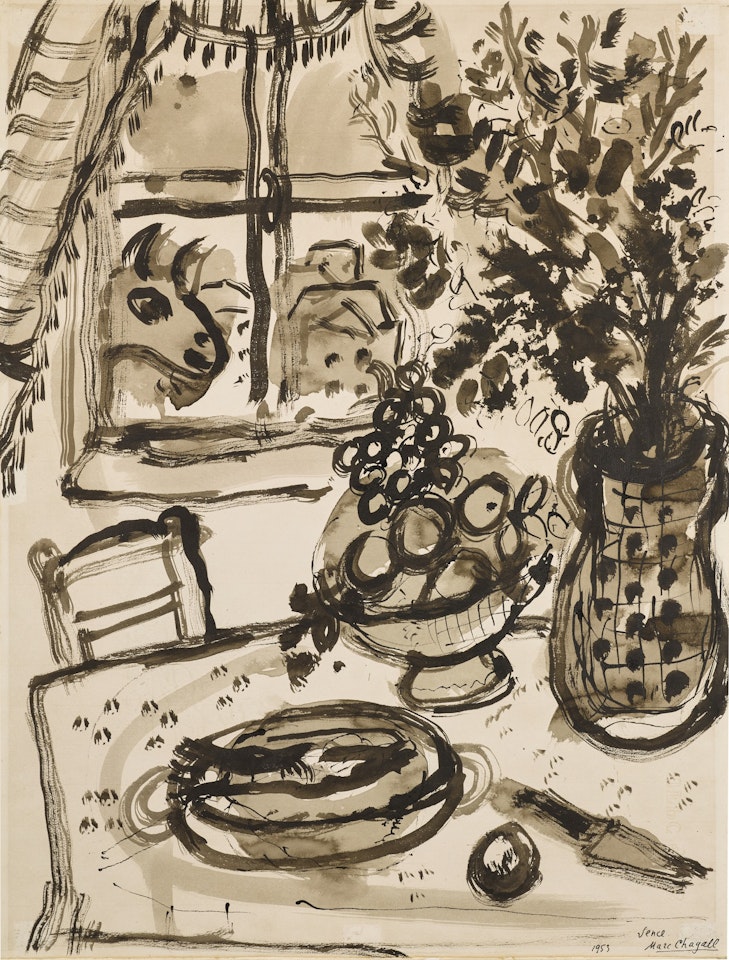 Nature morte devant la fenêtre by Marc Chagall