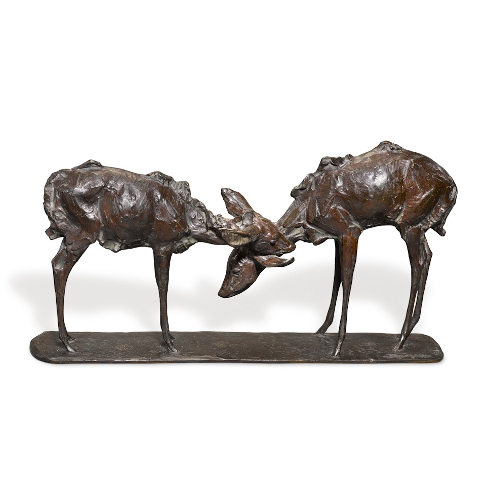 Deux antilopes goudou ou deux amis by Rembrandt Bugatti