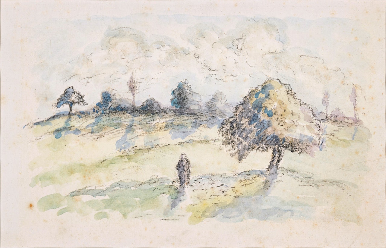 Paysanne dans un paysage by Camille Pissarro