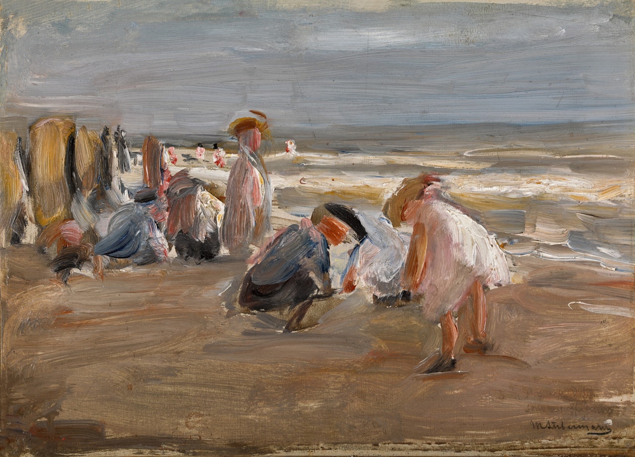 Spielende Kinder am Strand (Children playing on the beach) by Max Liebermann