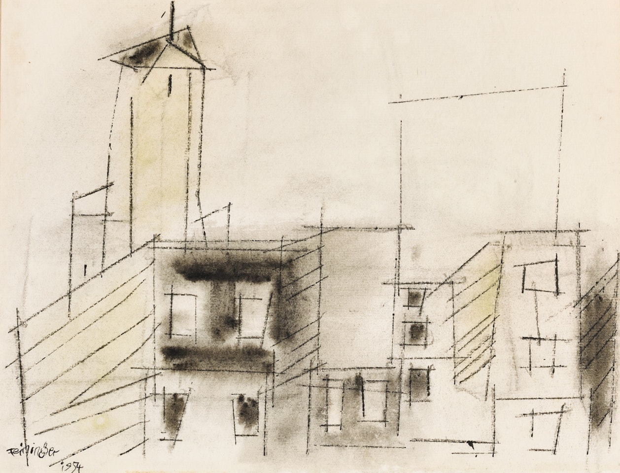 Houses in a City by Lyonel Feininger