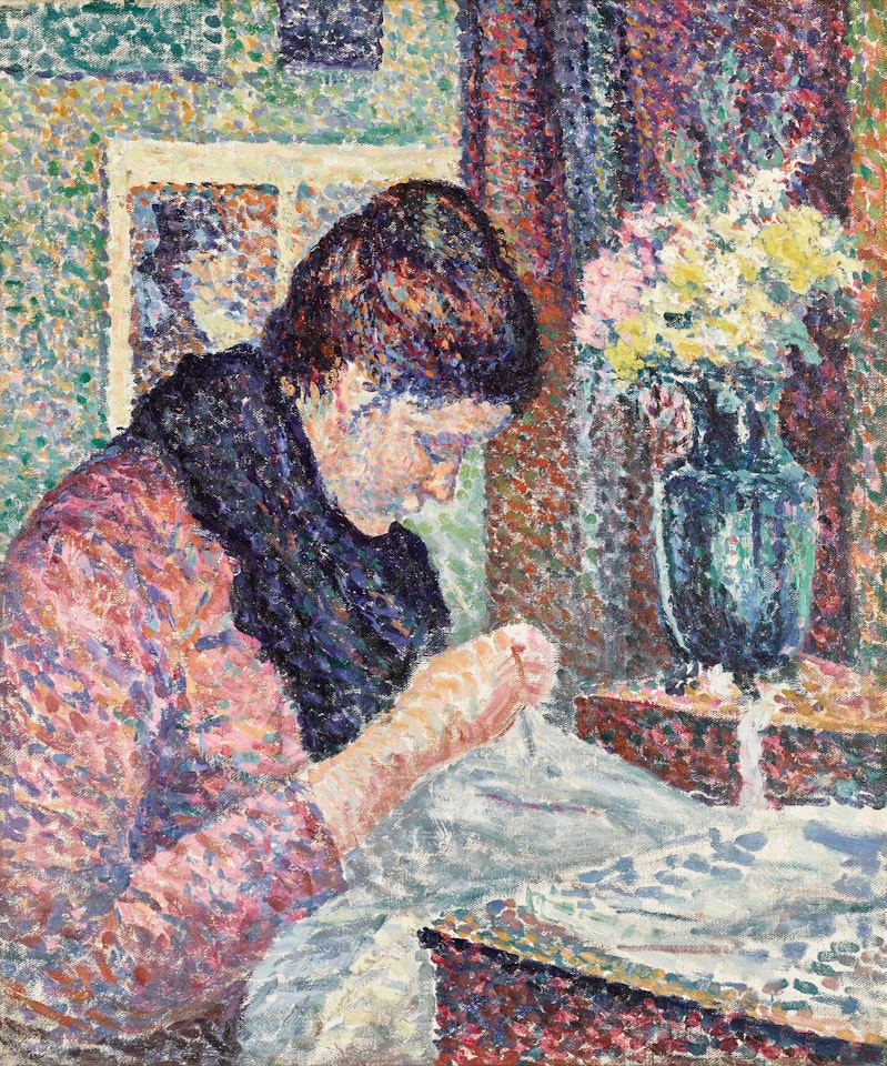 Femme cousant by Maximilien Luce