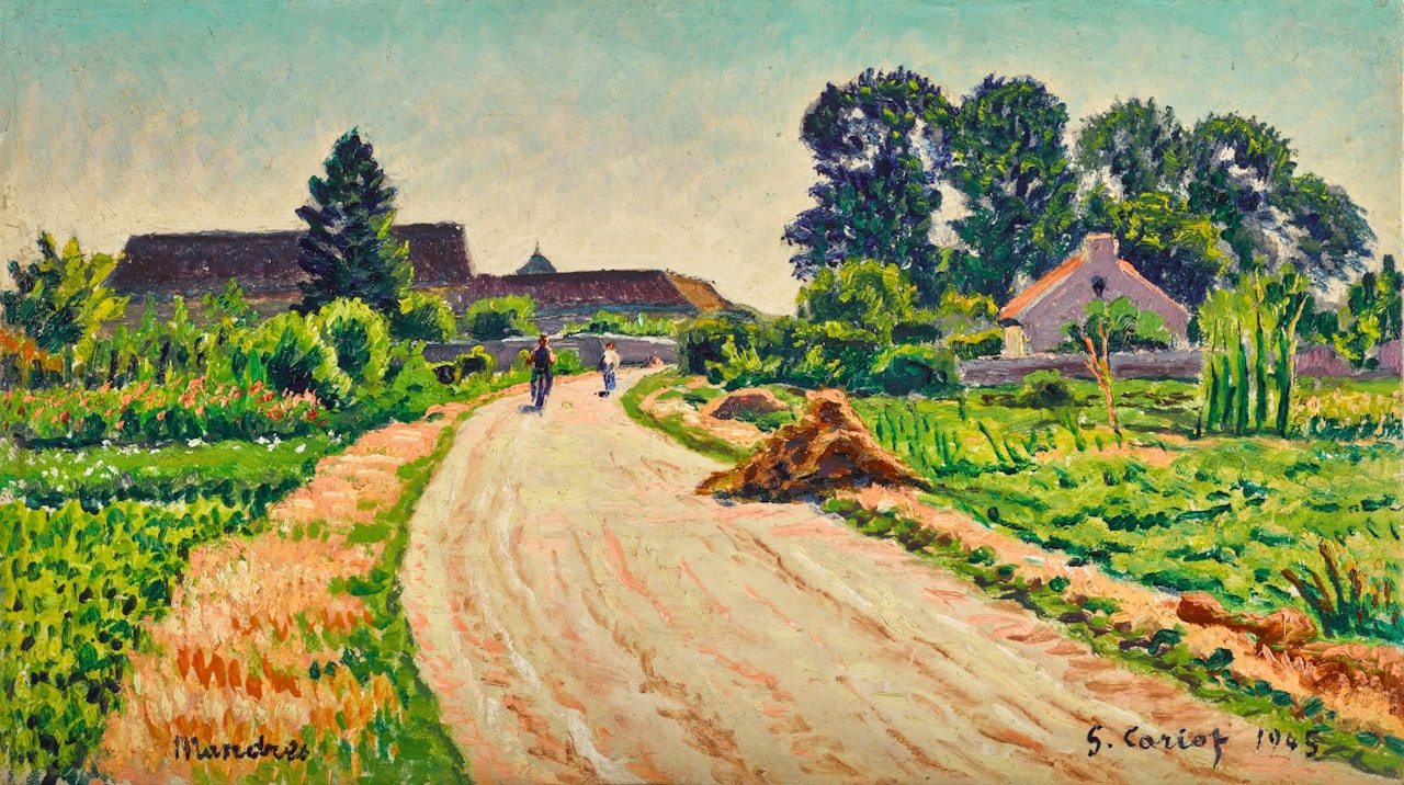 Le chemin à Mandres by Gustave Cariot