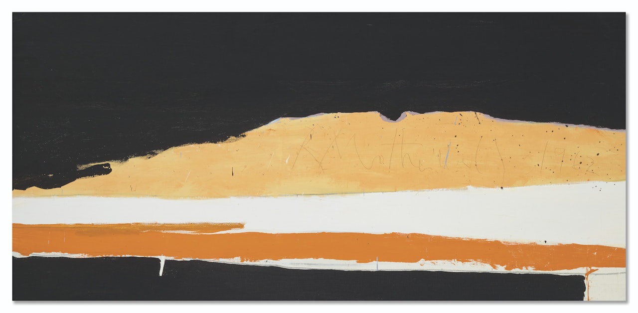 Untitled (Horizontal Stripes, Lavender, White, Orange) by Robert Motherwell
