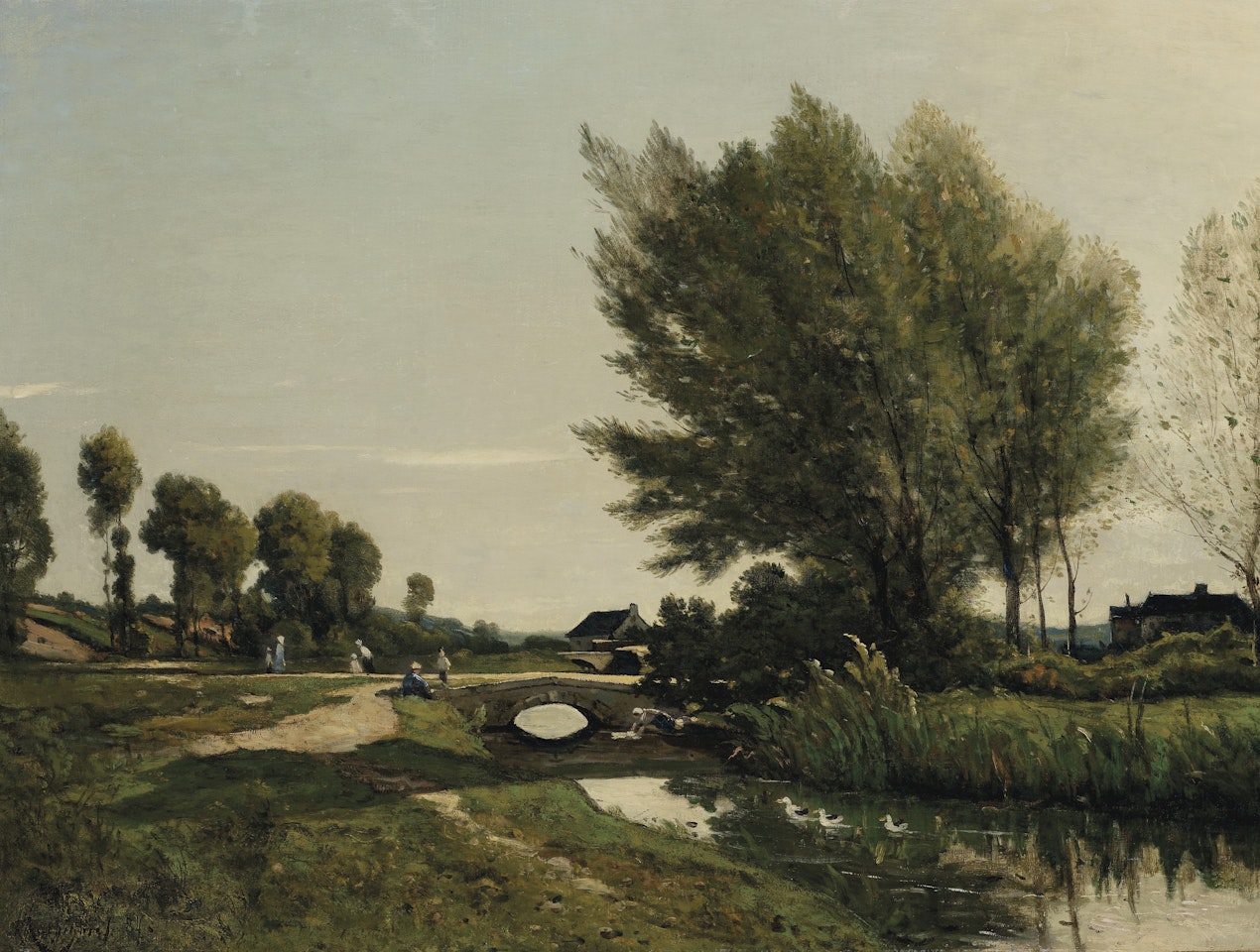 Une vue près de Saint-Privé by Henri Harpignies