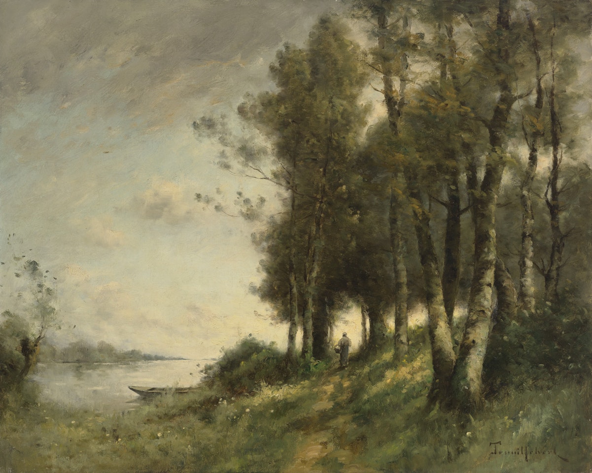 Paysanne au bord de l'eau by Paul Désiré Trouillebert