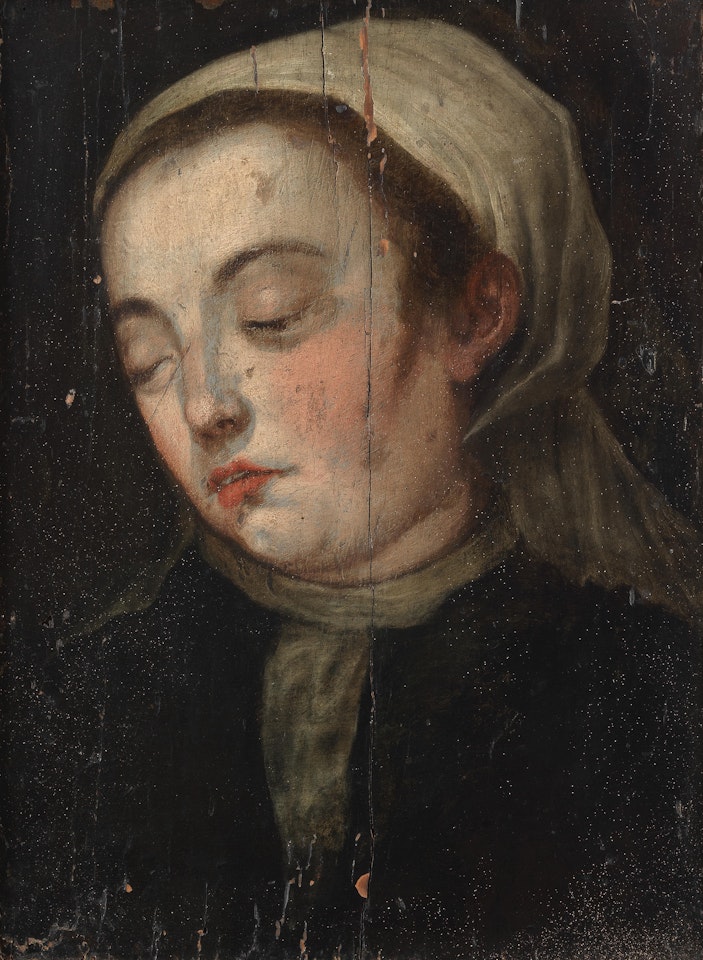 Head of a lady by Flemish School