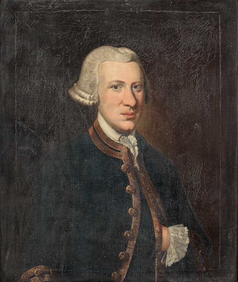 Portrait of a naval officer, half-length, in uniform by English School