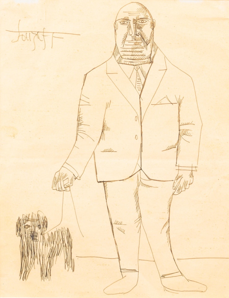 Untitled (Man with Dog) by Francis Newton Souza
