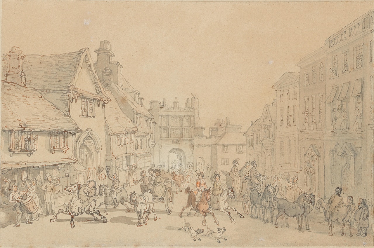 Entry into the city of York during the races by Thomas Rowlandson