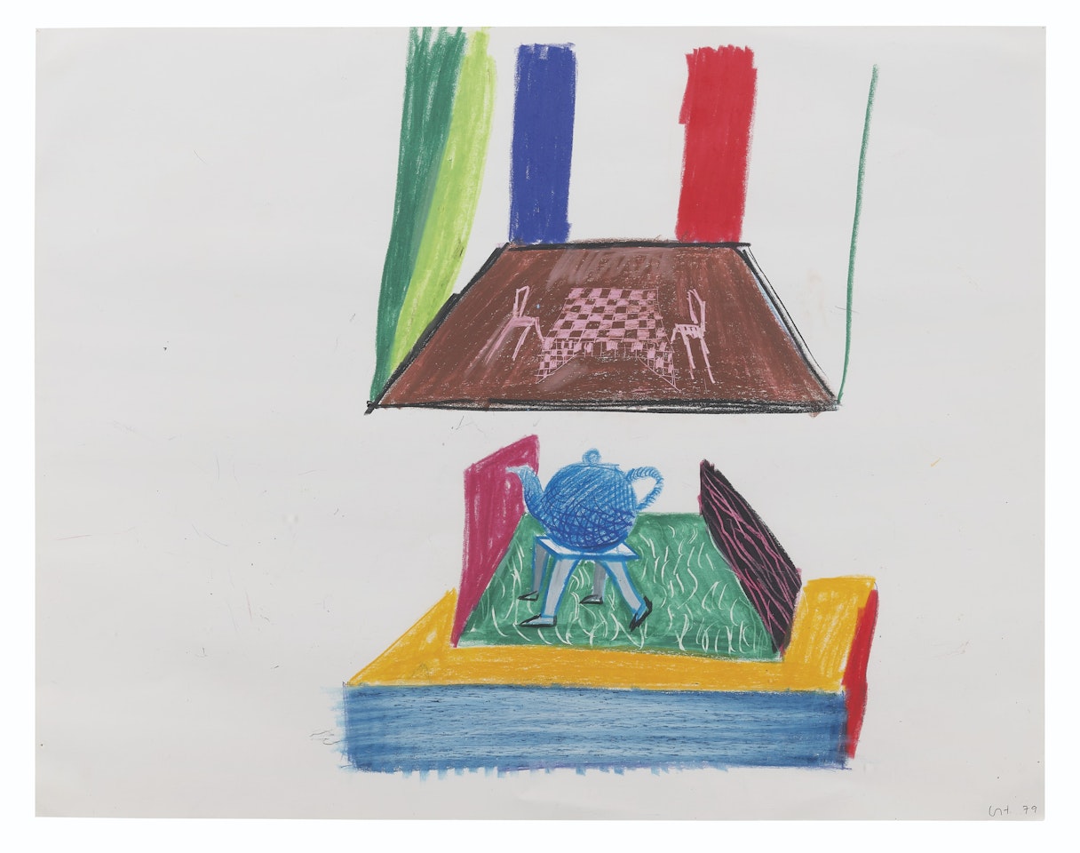 Study for Floor and Teapot by David Hockney