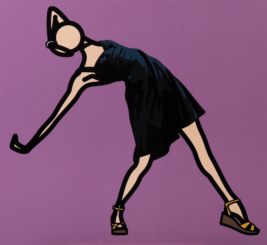 Caterina dancing in black dress by Julian Opie