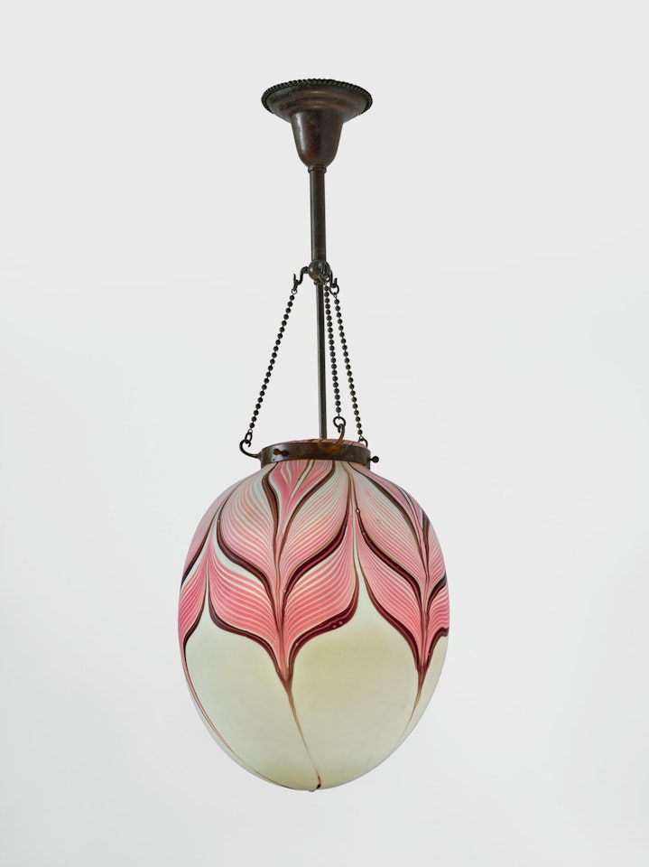 A Rare Decorated Ceiling Light by Tiffany Studios