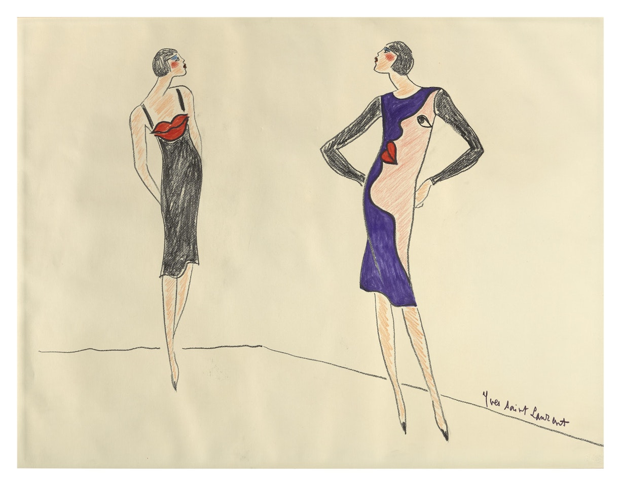 Untitled (design for the "Homage to Tom Wesselmann, Autumn-winter 1966 haute couture collection") by Yves Saint Laurent
