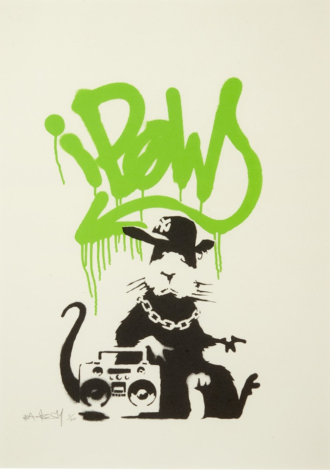 Gangsta Rat (Green) by Banksy