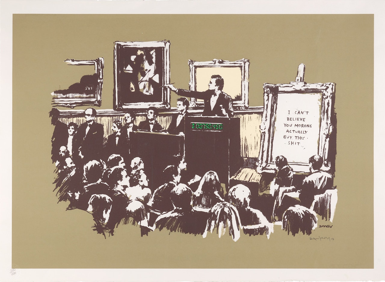 Morons Sepia by Banksy