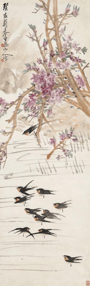 Peach Blossom and Swallows by Wang Zhen