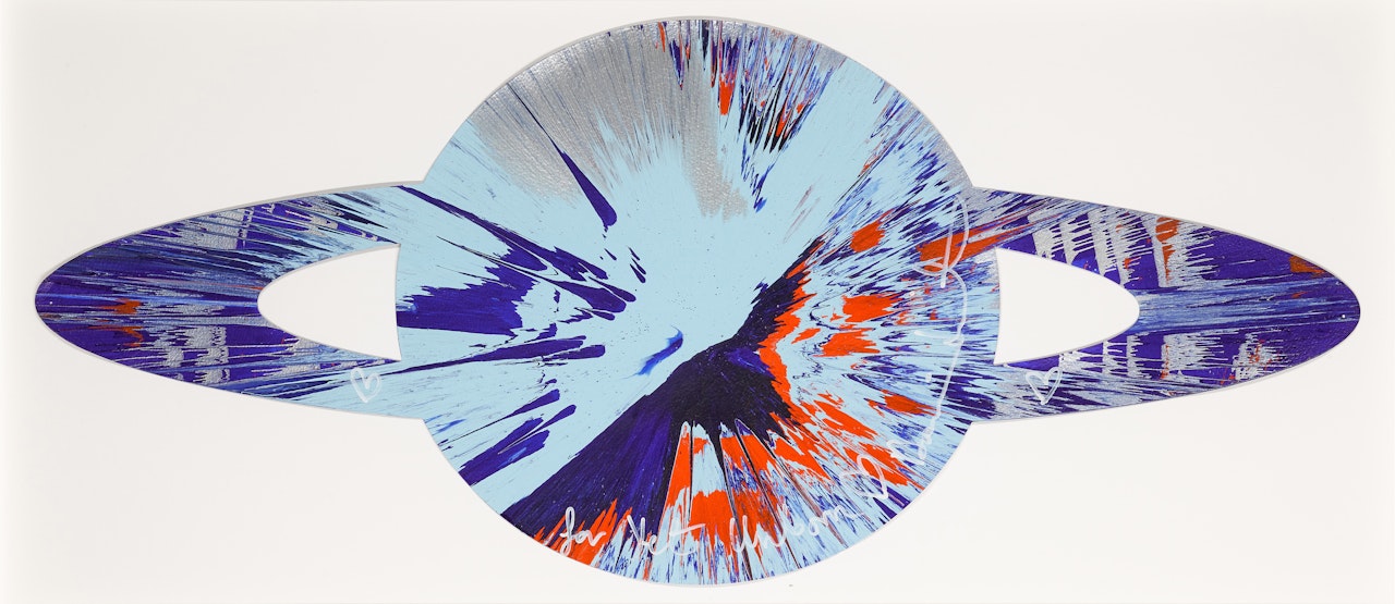 Beautiful Nightcall of the Twilight Zone Spin Painting for Yet Unborn by Damien Hirst