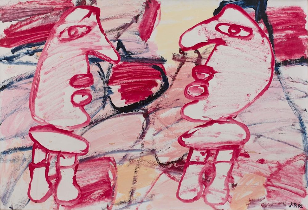 SITE ALEATOIRE AVEC 2 PERSONNAGES by Jean Dubuffet