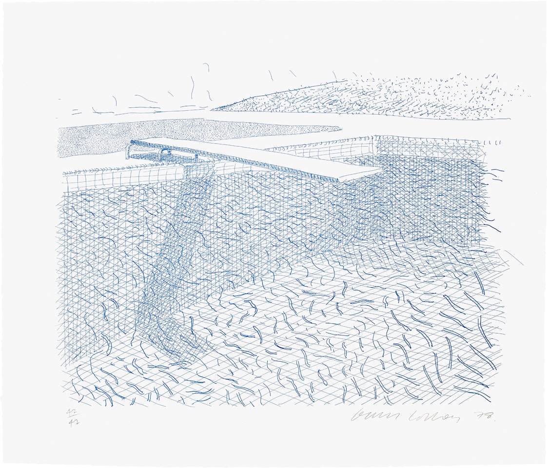 Lithographic Water Made of Lines (T.G. 253, M.C.A.T. 210) by David Hockney