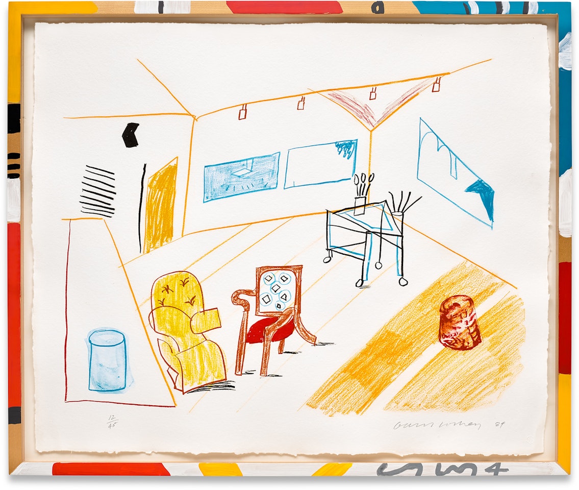 Conversation in the Studio, from Moving Focus (T.G. 271, M.C.A.T. 260) by David Hockney