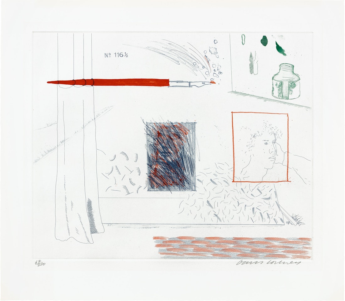 Etching is the Subject, plate 14 from The Blue Guitar (S.A.C. 212, M.C.A.T. 191) by David Hockney