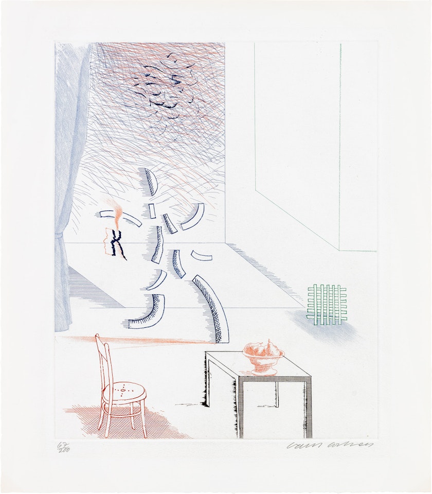 Tick It, Tock It, Turn It True, plate 15 from The Blue Guitar (S.A.C. 213, M.C.A.T. 192) by David Hockney