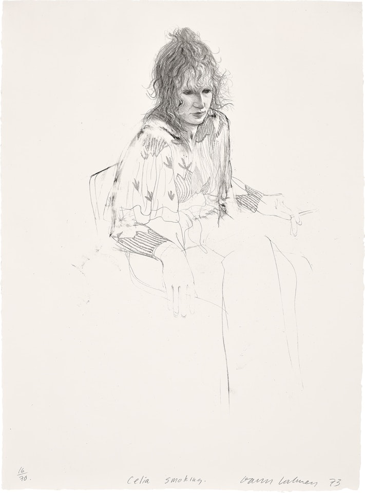 Celia Smoking (Gemini G.E.L. 449, S.A.C. 146, M.C.A.T. 136) by David Hockney