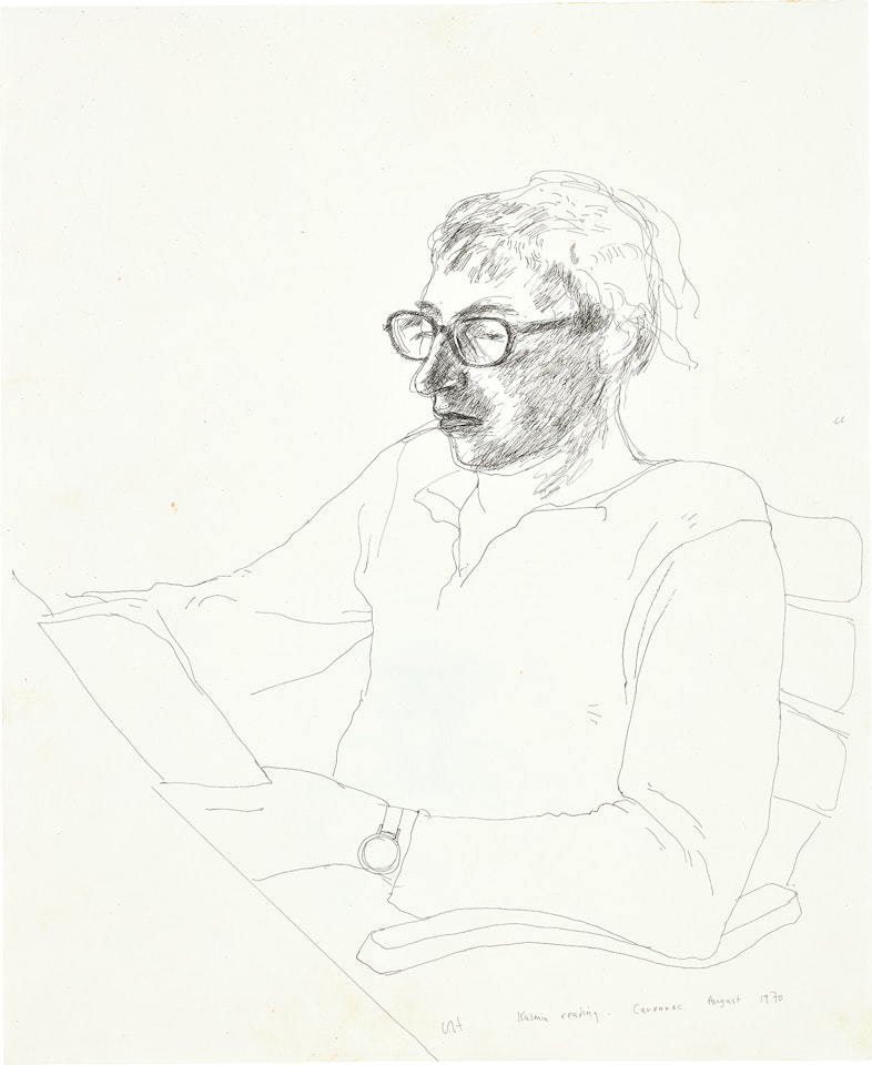 Kasmin Reading. Carennac. August by David Hockney