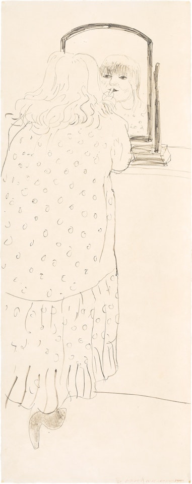 Ann Putting on Lipstick (Gemini G.E.L. 829, M.C.A.T. 217) by David Hockney