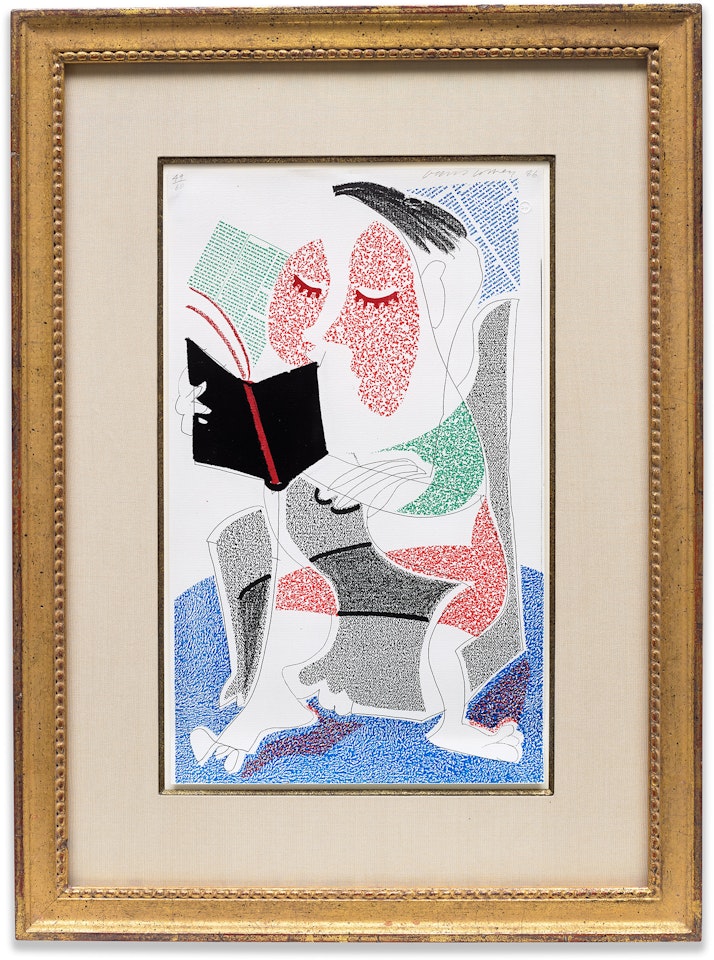 Man Reading Stendhal,  (M.C.A.T. 302) by David Hockney