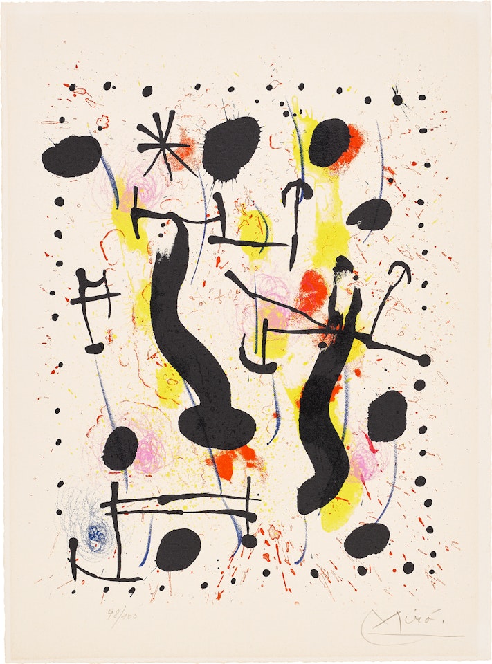 La bauge du sanglier (The Lair of the Wild Boar), plate II from Haï-Ku (M. 551, C. 118)) by Joan Miró