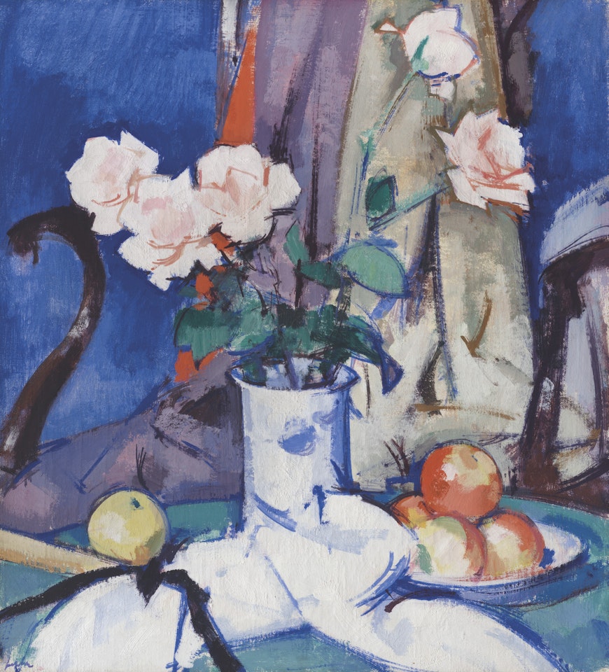 Still Life, Apples and Pink Roses by Samuel John Peploe