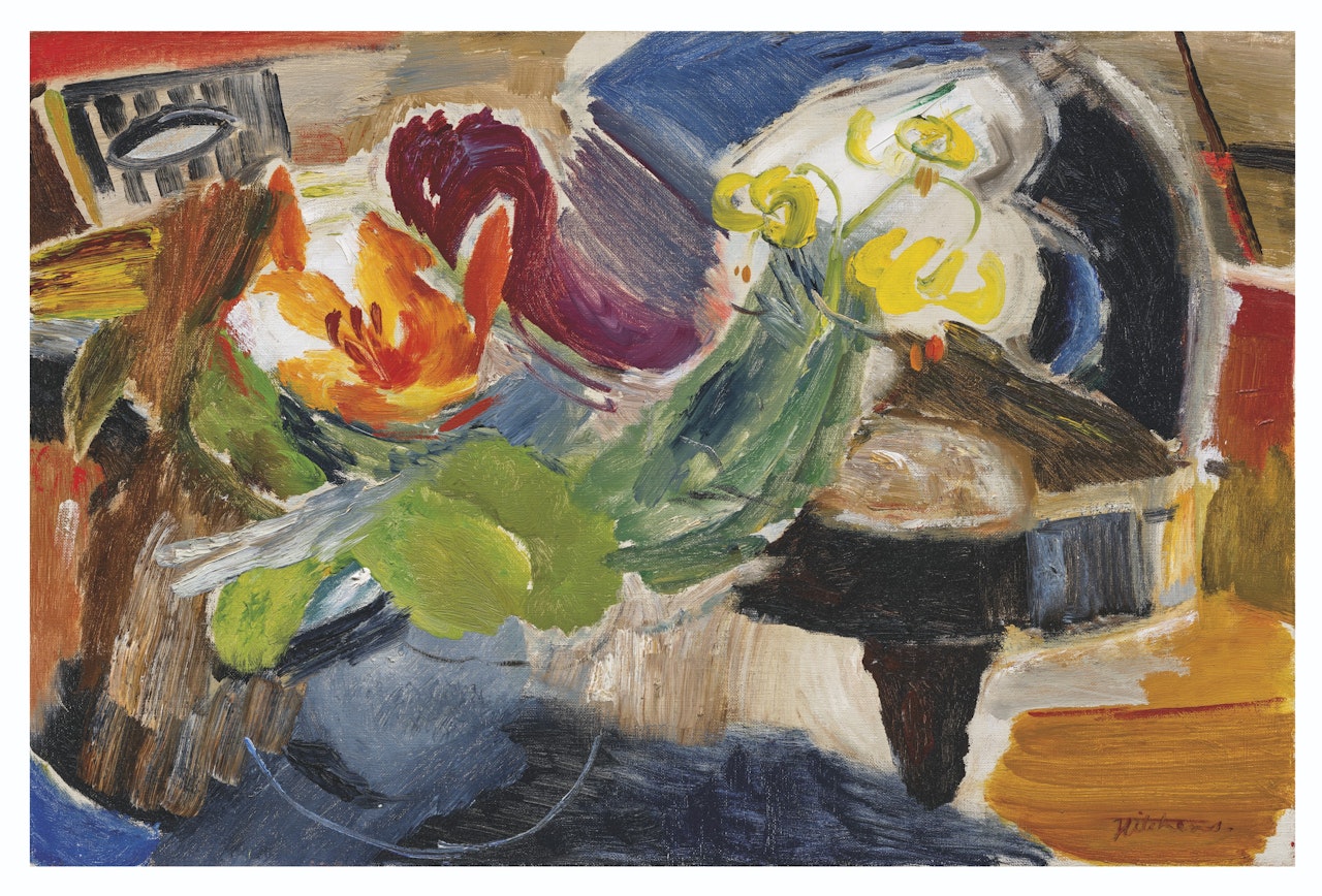Orange and Yellow Lilies by Ivon Hitchens