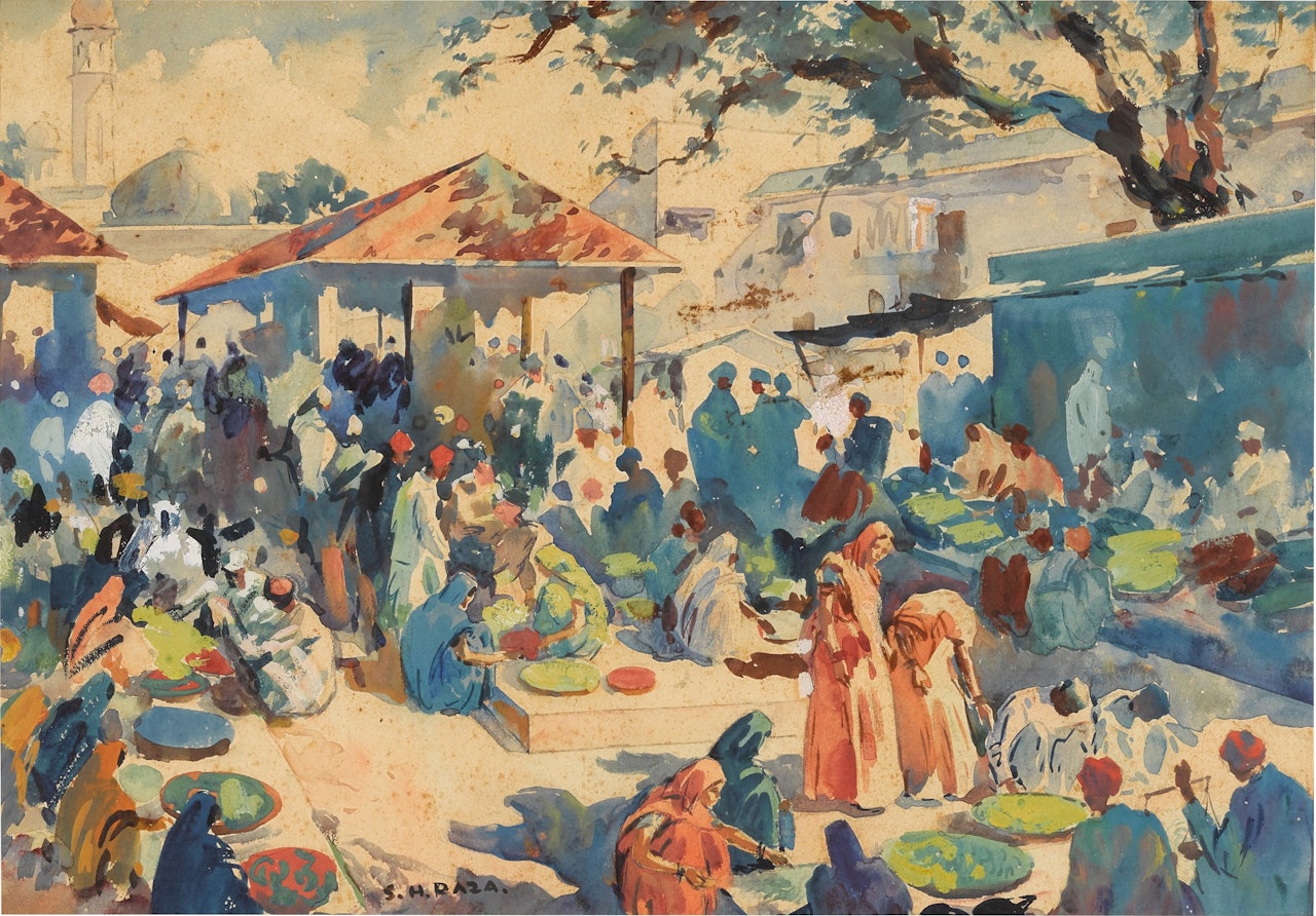 A small town market where farmers are selling their produce by Sayed Haider Raza