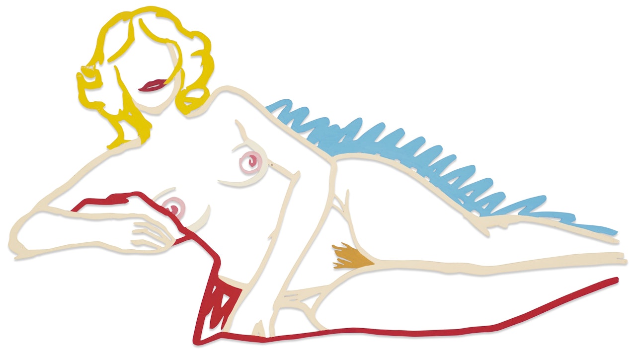 Rosemary Lying on One Elbow (Edition Steel Drawing) by Tom Wesselmann