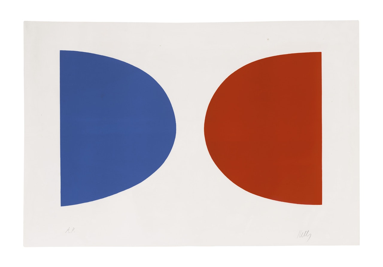 Blue and Orange (Bleu et orange) from Suite of Twenty-Seven Color Lithographs by Ellsworth Kelly