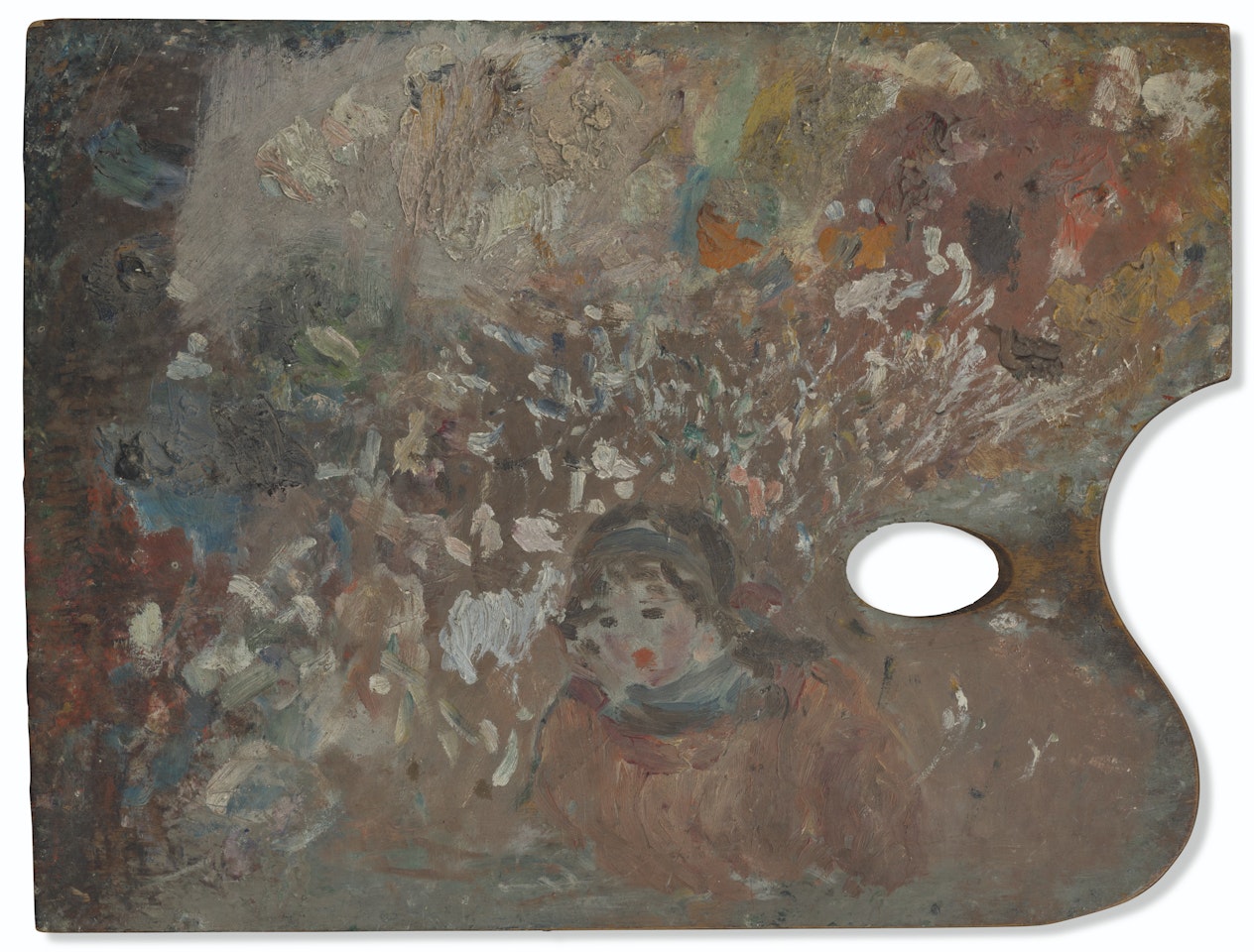 Tête d'enfant (palette) by Berthe Morisot