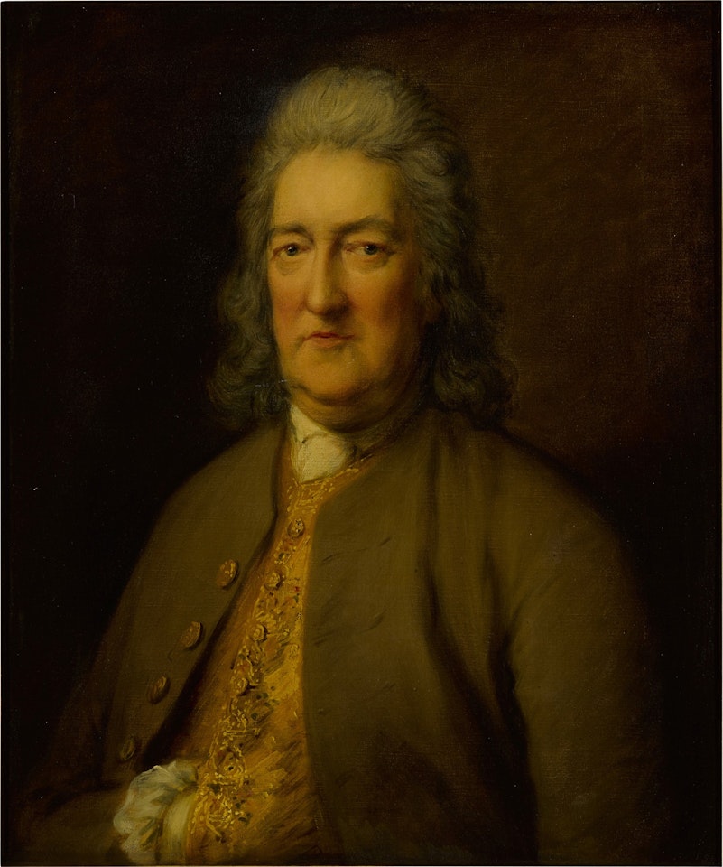 Portrait of Surgeon-General David Middleton (1703-1785), bust-length, tucking his hand into his embroidered waistcoat by Thomas Gainsborough