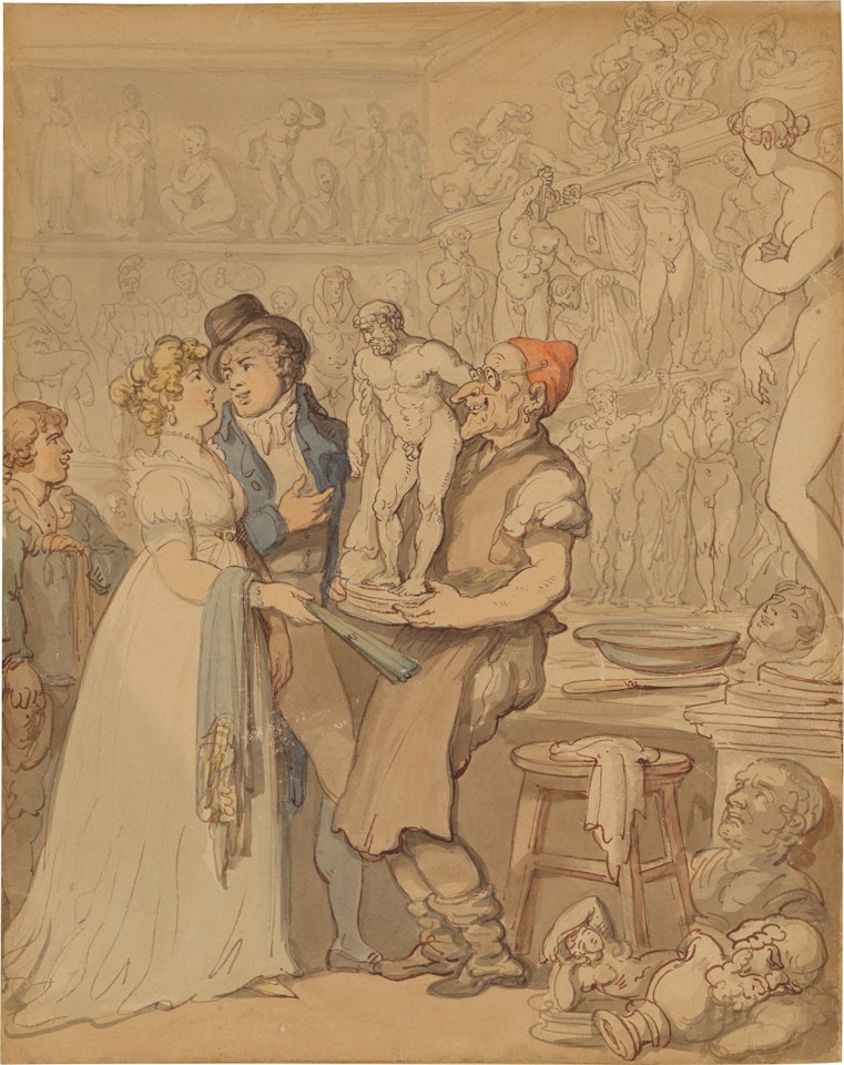 Moderns Reflecting on the Works of the Ancients by Thomas Rowlandson