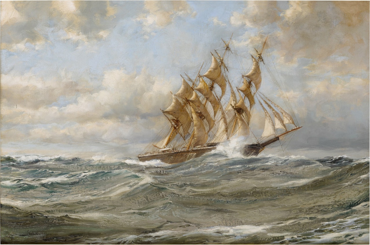 Blue Jacket by Montague Dawson
