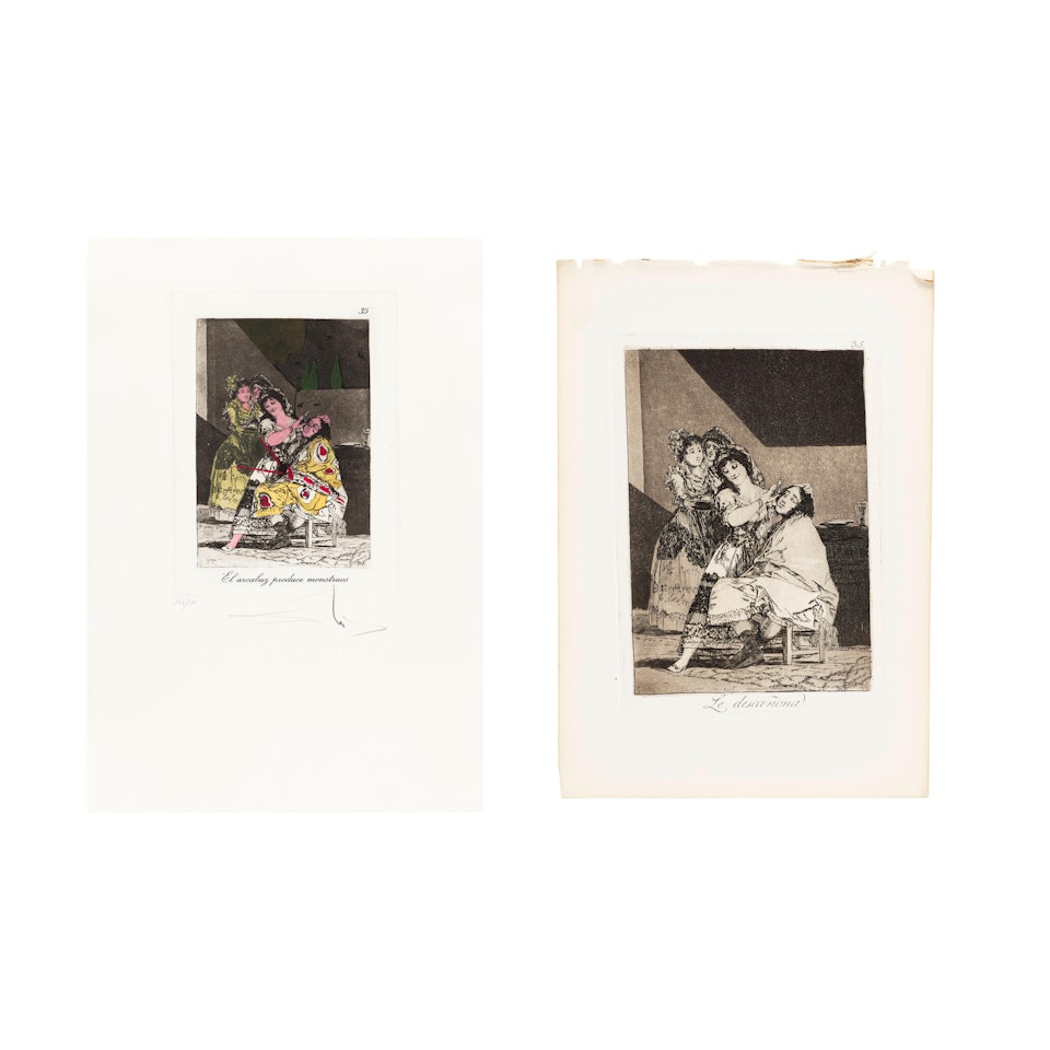 Plate 35, from Les Caprices de Goya; plus  FRANCISCO GOYA (1746-1828)  Plate 35, from Los Caprichos (2 works) by Salvador Dali