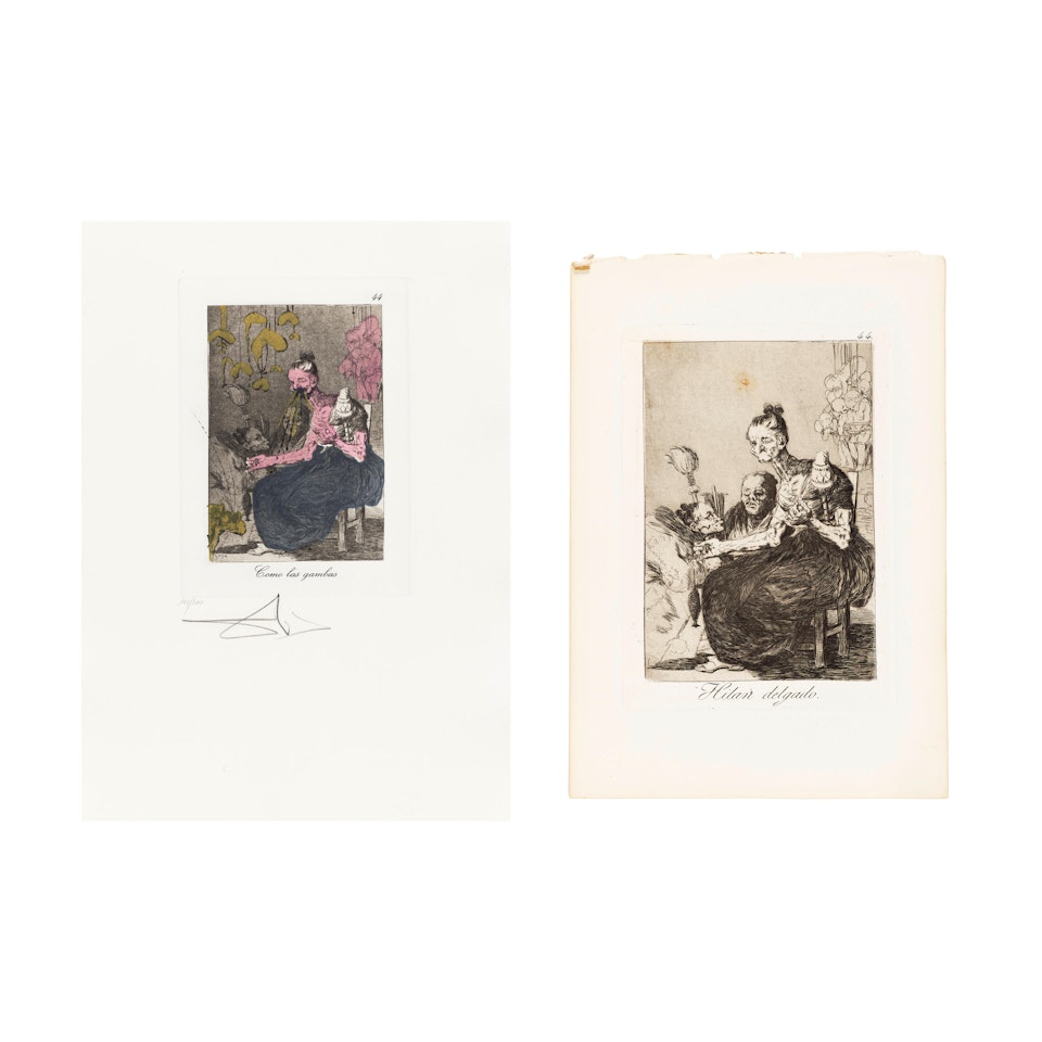 Plate 44, from Les Caprices de Goya; plus  FRANCISCO GOYA (1746-1828)  Plate 44, from Los Caprichos (2 works) by Salvador Dali