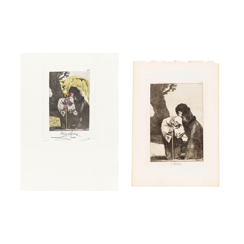 Plate 28, from Les Caprices de Goya; plus  FRANCISCO GOYA (1746-1828)  Plate 28, from Los Caprichos (2 works) by Salvador Dali
